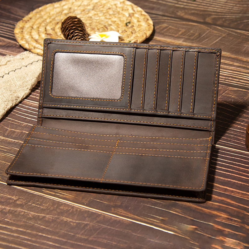 Men's Genuine Leather Long Wal - đánh giá và giá Leather Wallet Men
