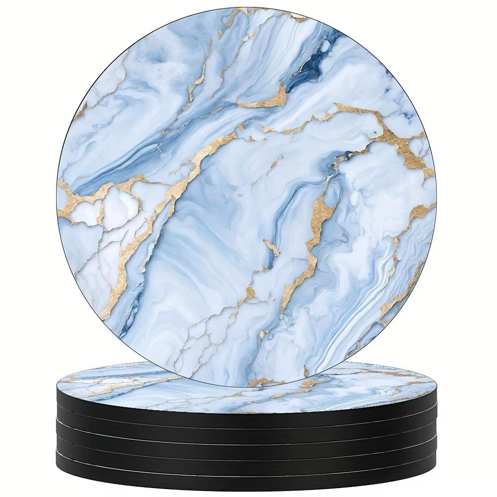 6pcs 4 Inch Drink Coasters Set - đánh giá và giá Marble Coaster Set