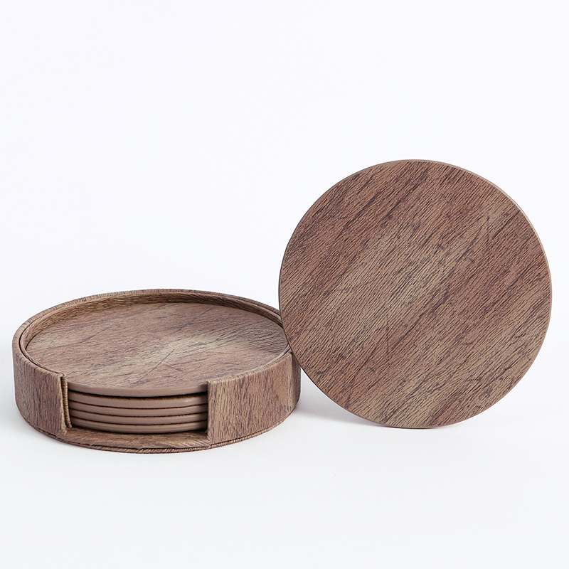 WOTOR 6PCS/Lot Circle Wood Gra - đánh giá và giá Marble Coaster Set