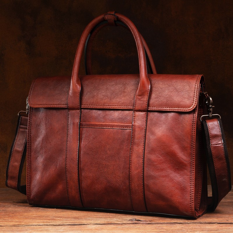 Vegetable tanned leather handb - đánh giá và giá Leather Briefcase