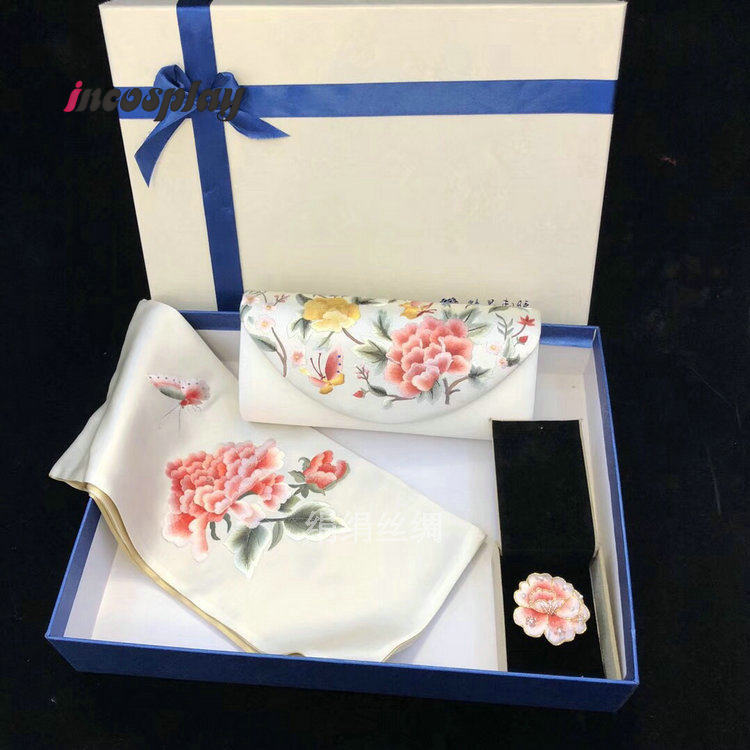 Chinese Embroidery Silk Scarf, - đánh giá và giá Luxury Gift Set