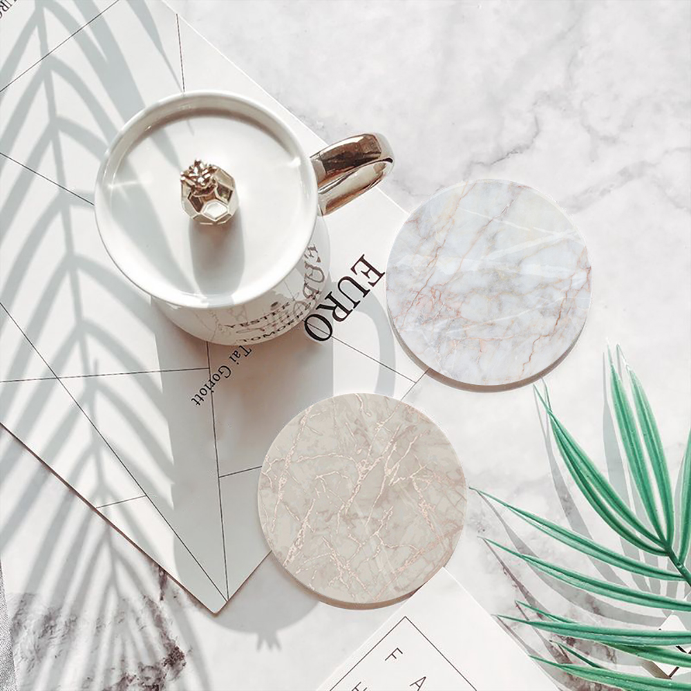 White Marble Coaster  Absorben - đánh giá và giá Marble Coaster Set