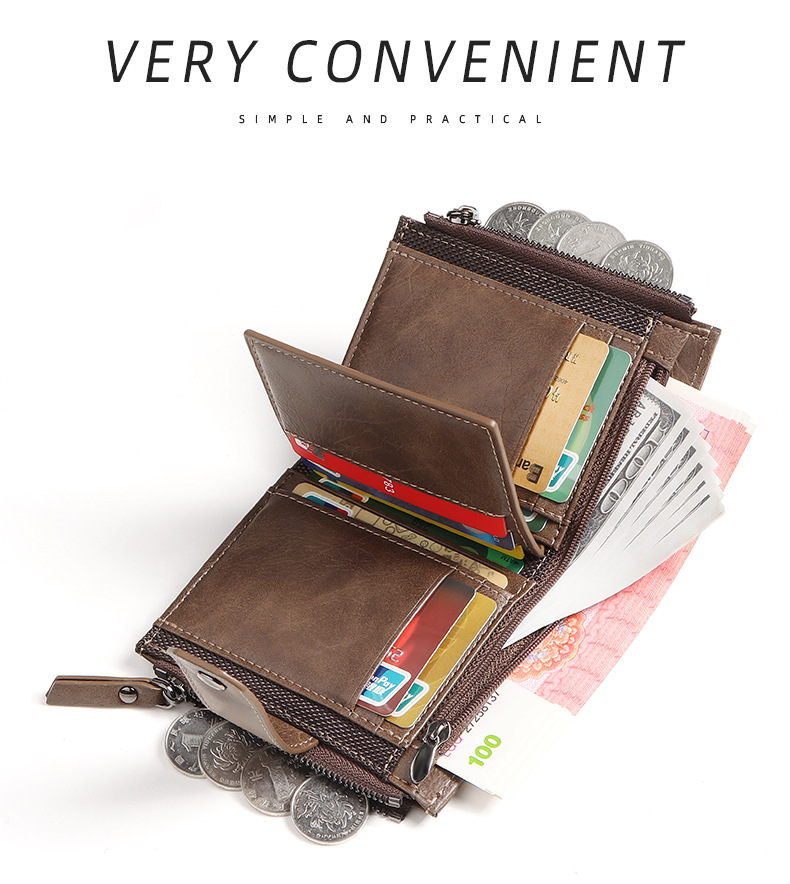 Anti-TheftCross-Border Busines - đánh giá và giá Leather Wallet Men